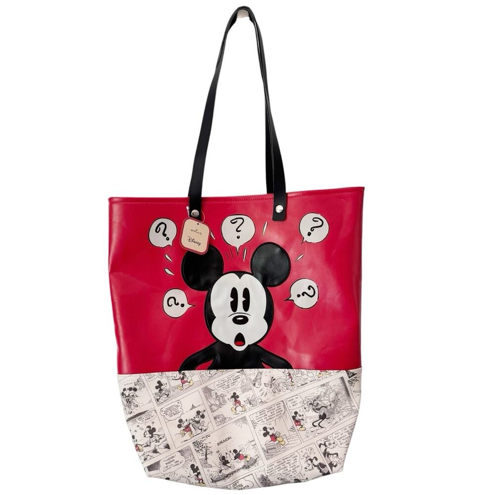 NWT Disney Hallmark Mickey Mouse Comic Strip Tote Shoulder Bag Vegan Leather